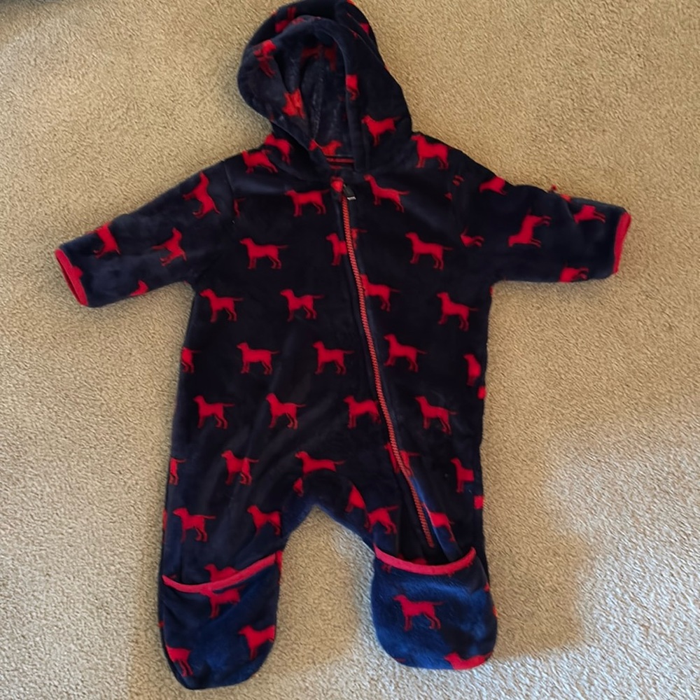 Hatley Dog Fleece Suit and Baby Blanket